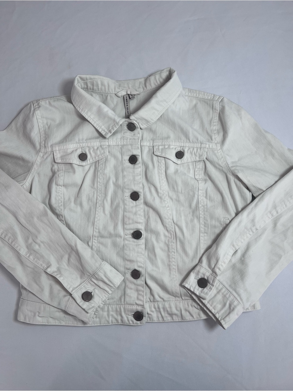 Romeo & Juliet Couture White Denim Jacket